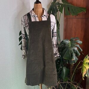 Madewell faux suede velvet Green jumper overalls dress with Pockets